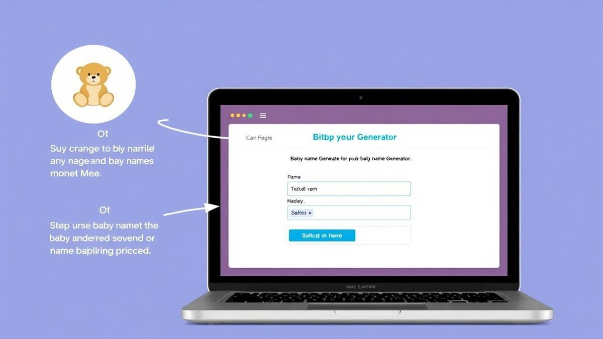 step-by-step instructions showing how to use the baby name generator tool on a laptop step-by-step instructions showing how to use the baby name generator tool on a laptop