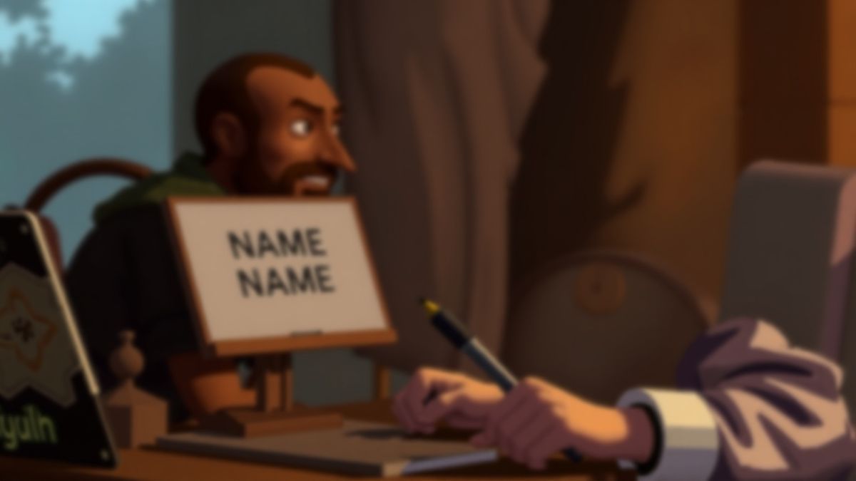 Person using a fantasy name generator for a game development project Person using a fantasy name generator for a game development project