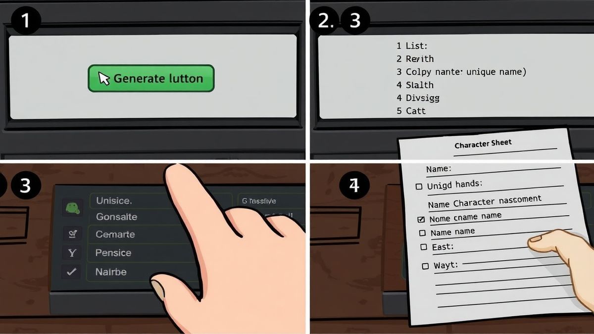 A split-screen illustration showing steps: 1. A hand clicking a 