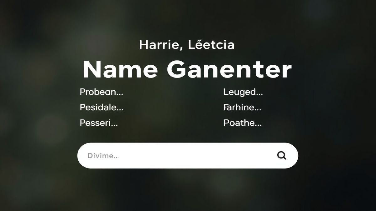 AI powered name generator showing a list of divine names