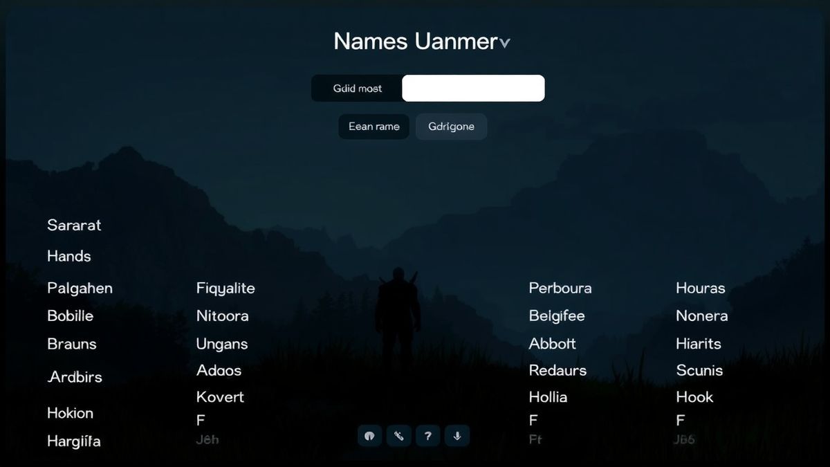 ai powered name generator interface showing fantasy half-elf names