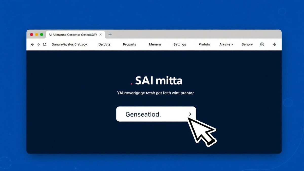 step by step guide showing cursor clicking generate button on AI name generator website step by step guide showing cursor clicking generate button on AI name generator website